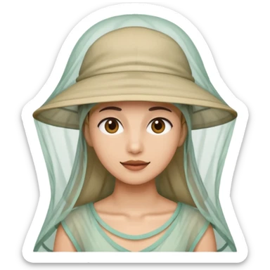 person wearing a mosquito net hat combination similar to this one: https://www.transa.ch/de/p/careplus-pop-up-kopfnetz-040602-001001/ sticker