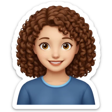 fun cute loud popular pretty girl modest curly brown hair sticker