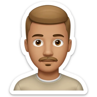 menino de 18 anos com corte americano cavanhaque e bigode  sticker