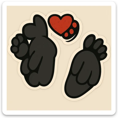 Make the puppy paws black, keep the heart and original style (original style was cartoonish stickers) sticker