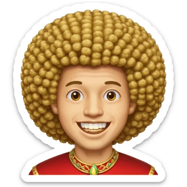 light skin man with afro sticker