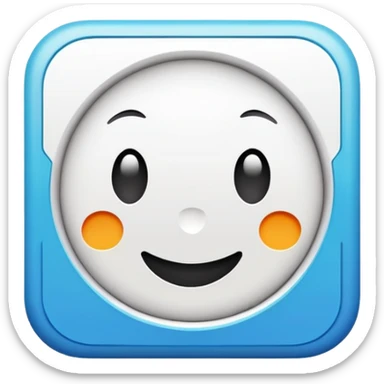 blue backround with a white square in the middle that is rotated approximately 45 degrees, sticker