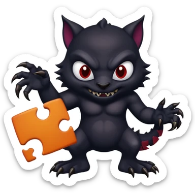 evil dark mysterious creature with puzzle sticker