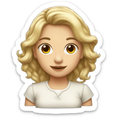 Fille adolescente blanche avec cheveux châtains sticker