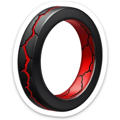 iOS sticker, cursed ring, black shades, red crack, minimal sticker