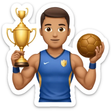 football player gold trophy sticker