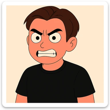 Change the color of the shirt to a uniform black color, keep everything else unchanged. sticker