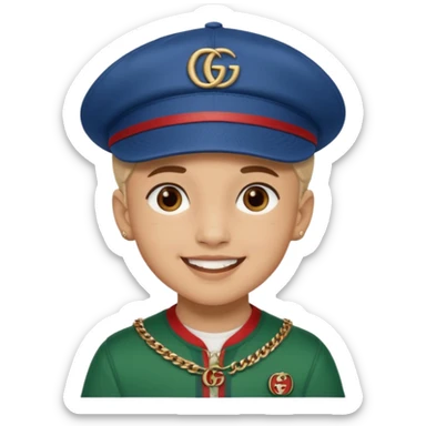 Ragazzo mulatto con cappello Gucci che fa il terzo dritto sticker