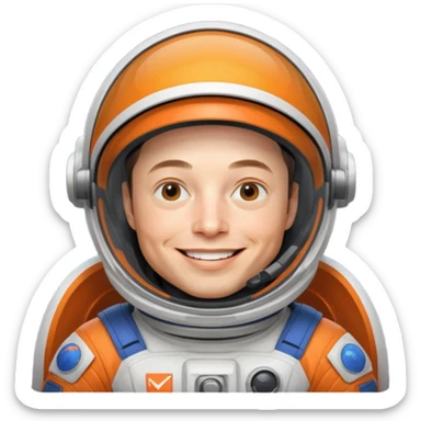 Elon Musk in the space Funny sticker