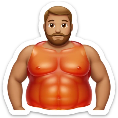 Big fat guy with jello looking body and big booty sticker