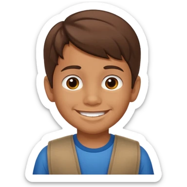 A 5 year old mexican boy with brown hair sticker