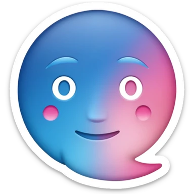 gender neutral symbol, gradient of blue and pink, classic emoji style, suitable for Discord role icon sticker