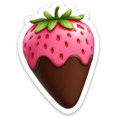 Big Chocolate strawberry with pink drizzle sticker