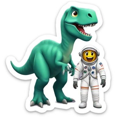 dinosaur with astronaut sticker