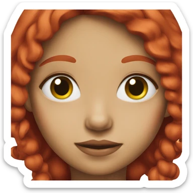 A girl with cherry red hair sticker