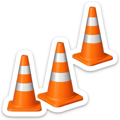 Generate an orange traffic cone sticker