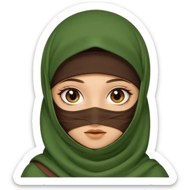 Niqab musli girl chocolate color make the niqab green sticker