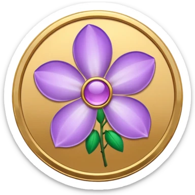 I need you to recreate this image exactly as is but make the color of the coin a ver light purple hue give me three options with different hues of purple sticker