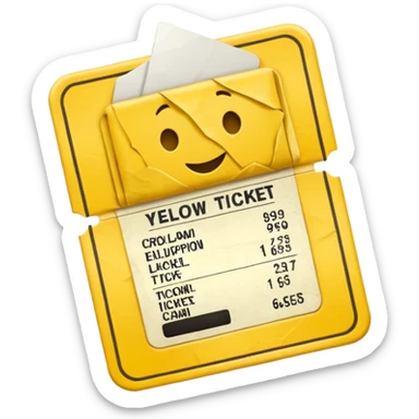 yellow card ticket iPhone style sticker