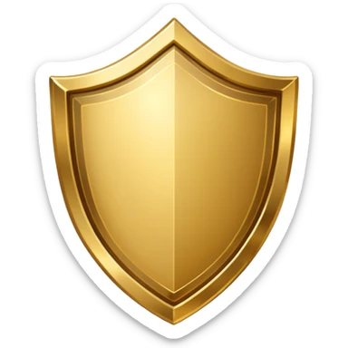 Gold shield with trophy shine sticker