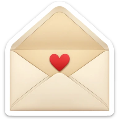 open envelope with a decorative invitation card slightly popping out, showing a heart or star icon sticker
