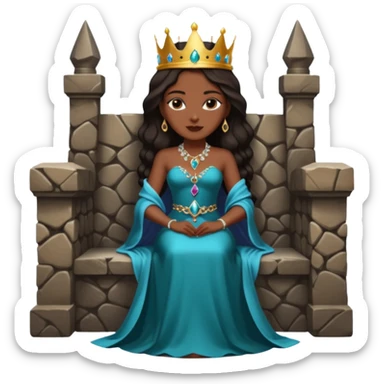 Dark queen seated on stone throne, relaxed dominance, heavy shadows, coldDark queen seated on stone throne, relaxed dominance, heavy shadows, cold sticker