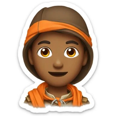 scout with brown and orange kerchief sticker