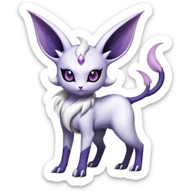 Shiny Exotic Badass Mysterious Gothic Espeon-Absol-Pokémon-Fakémon-hybrid-creature (full body) sticker