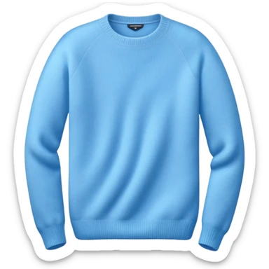 sky-blue sweater with light fabric folds and soft shading, casual style, Knitten. sticker