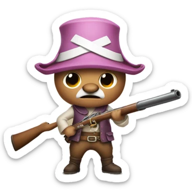 tony tony chopper with a musket sticker