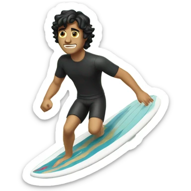Dark haired guy surfing in Mexico ￼ sticker