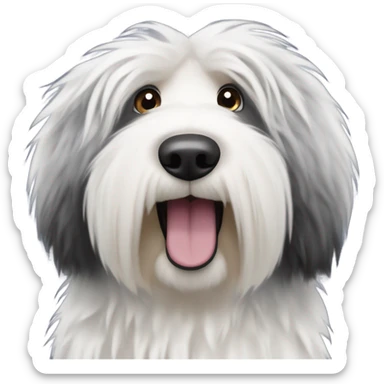 Blue eyed old English sheepdog  sticker