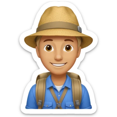 foreign tour guide with bagpack sticker