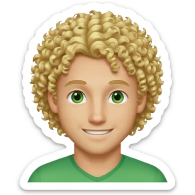 Athletic man with blond curly hair, and light green eyes  sticker