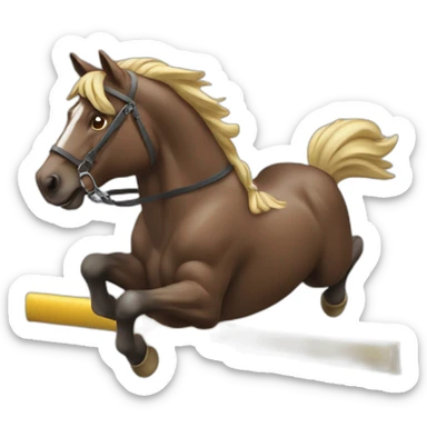 Jappeloup le cheval sautant un obstacle sticker