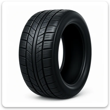 Remove the rim from the tire as shown in the reference image. Keep the iOS emoji style with 3D, shiny, smooth gradients, soft shadows, realistic tire texture, and classic emoji look unchanged. Add a glossy effect to the rubber. sticker