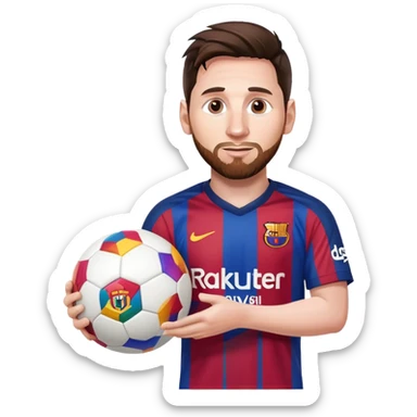messi agarrando un logo de un infinito sticker