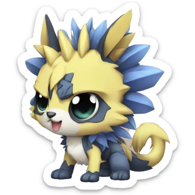 cute cool edgy punk Digimon-Fakemon-animal full body sticker