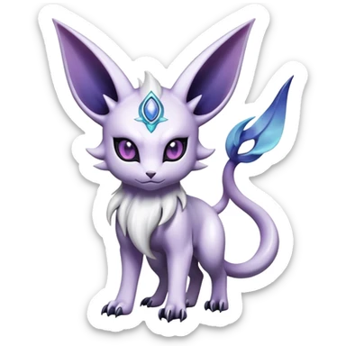 Shiny Exotic Badass Mystical Mysterious Gothic Espeon-Absol-Pokémon-Fakémon-hybrid-creature (full body) sticker