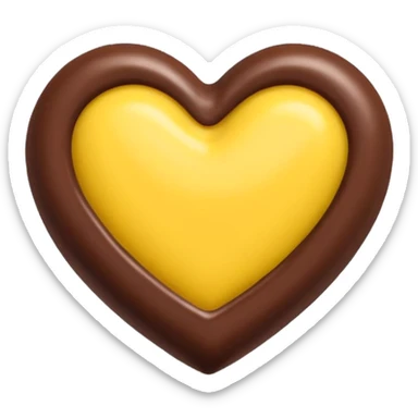 Heart chocolate covered with yellow leyer sticker