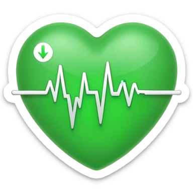 green dot with ECG heartbeat line sticker