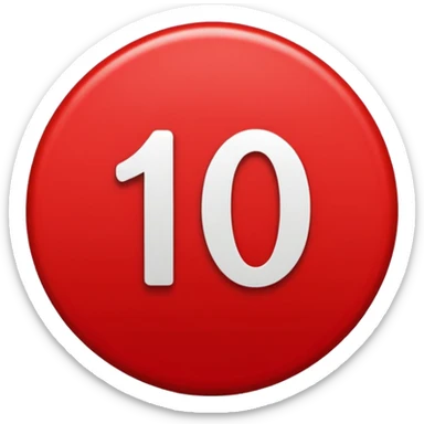 make a circle with a red number 10 in it, and make it red sticker