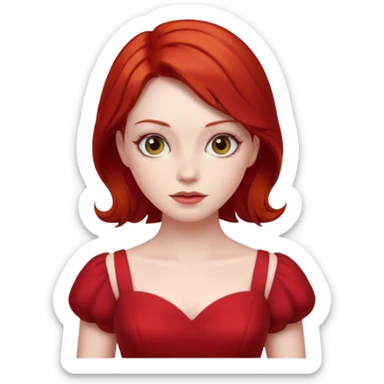 lady in red clothes , ed hair sticker