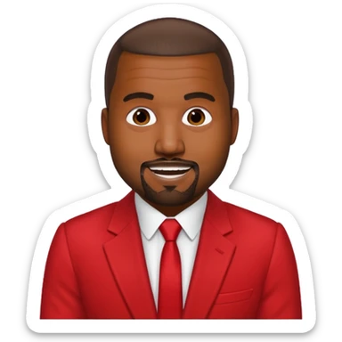 kanye west in red suit sticker