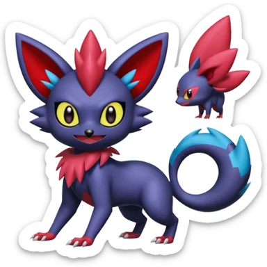 Noibat-Sneasel-Weavile-Zorua-Fakémon-hybrid-creature (full body)  sticker