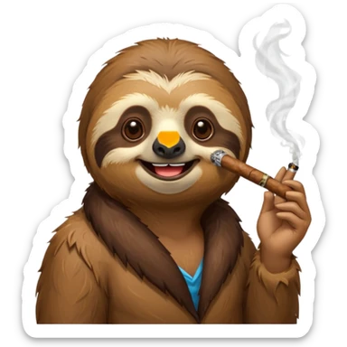 Un perezoso fumando sticker