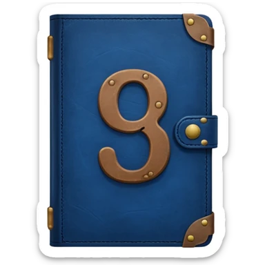 Dark blue book with a number "9" in the cover sticker