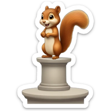 the squirrel stands on the pedestal first place sticker