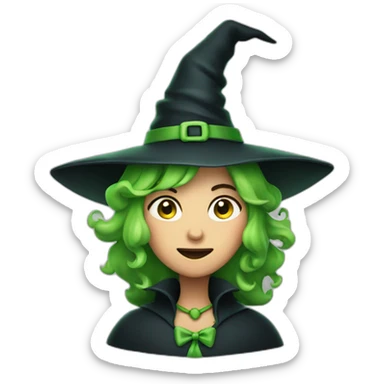 a witch with green drool sticker