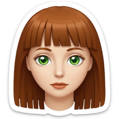 White women with a brown fringe sticker